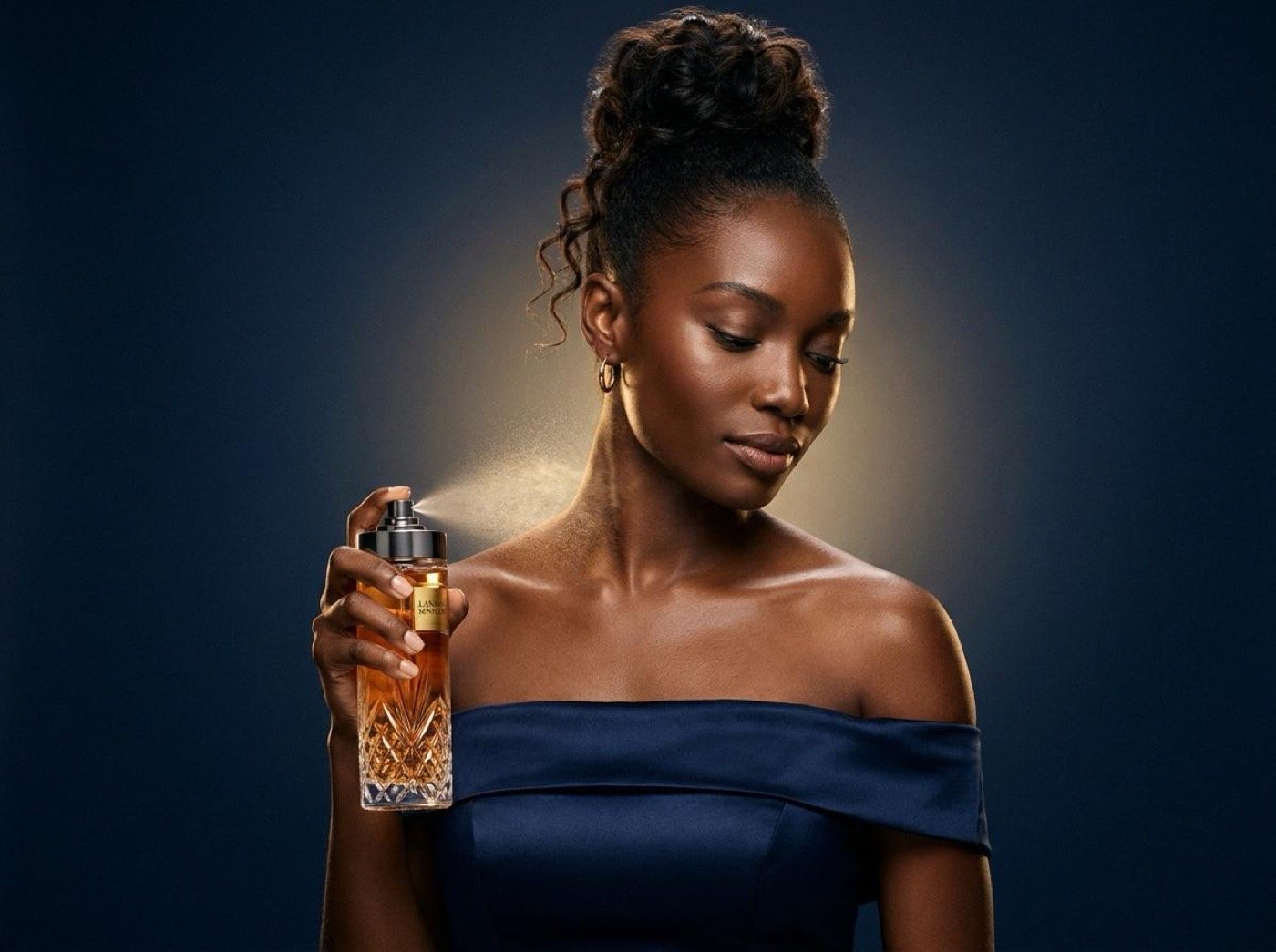 Femme utilisant un parfum LANAIC SENTEURS